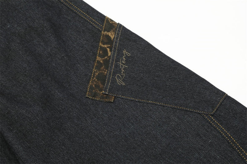 Omirad Camouflage Patchwork Wide-Leg Jeans | Streetwear Denim