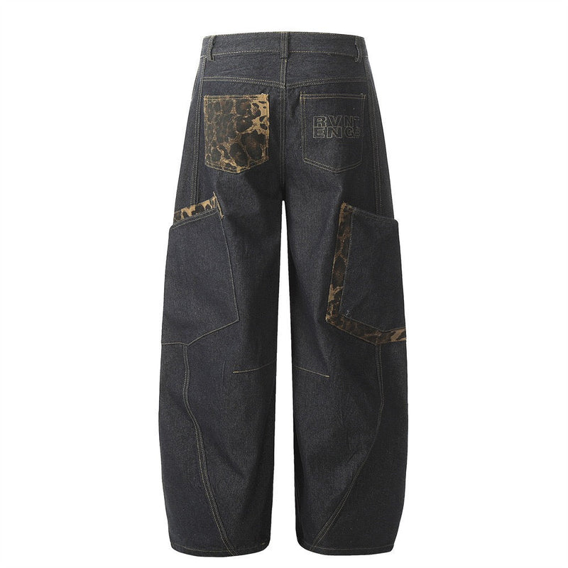 Omirad Camouflage Patchwork Wide-Leg Jeans | Streetwear Denim
