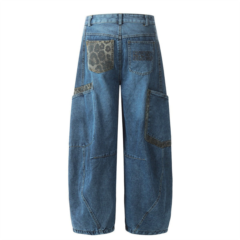 Omirad Camouflage Patchwork Wide-Leg Jeans | Streetwear Denim