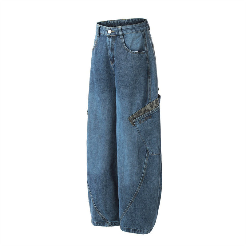 Omirad Camouflage Patchwork Wide-Leg Jeans | Streetwear Denim