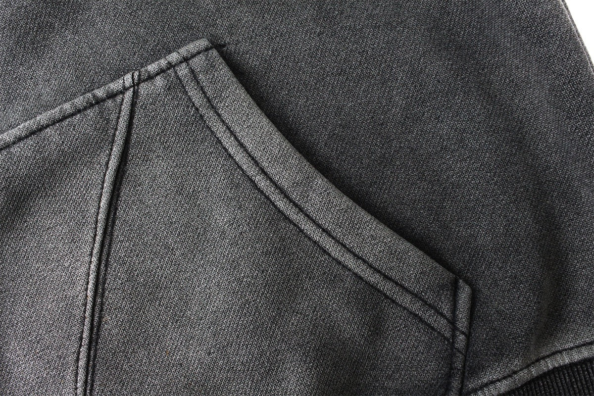 Oversized Full-Zip Balaclava Hoodie | Washed Heavyweight Cotton