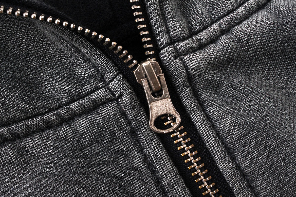 Oversized Full-Zip Balaclava Hoodie | Washed Heavyweight Cotton