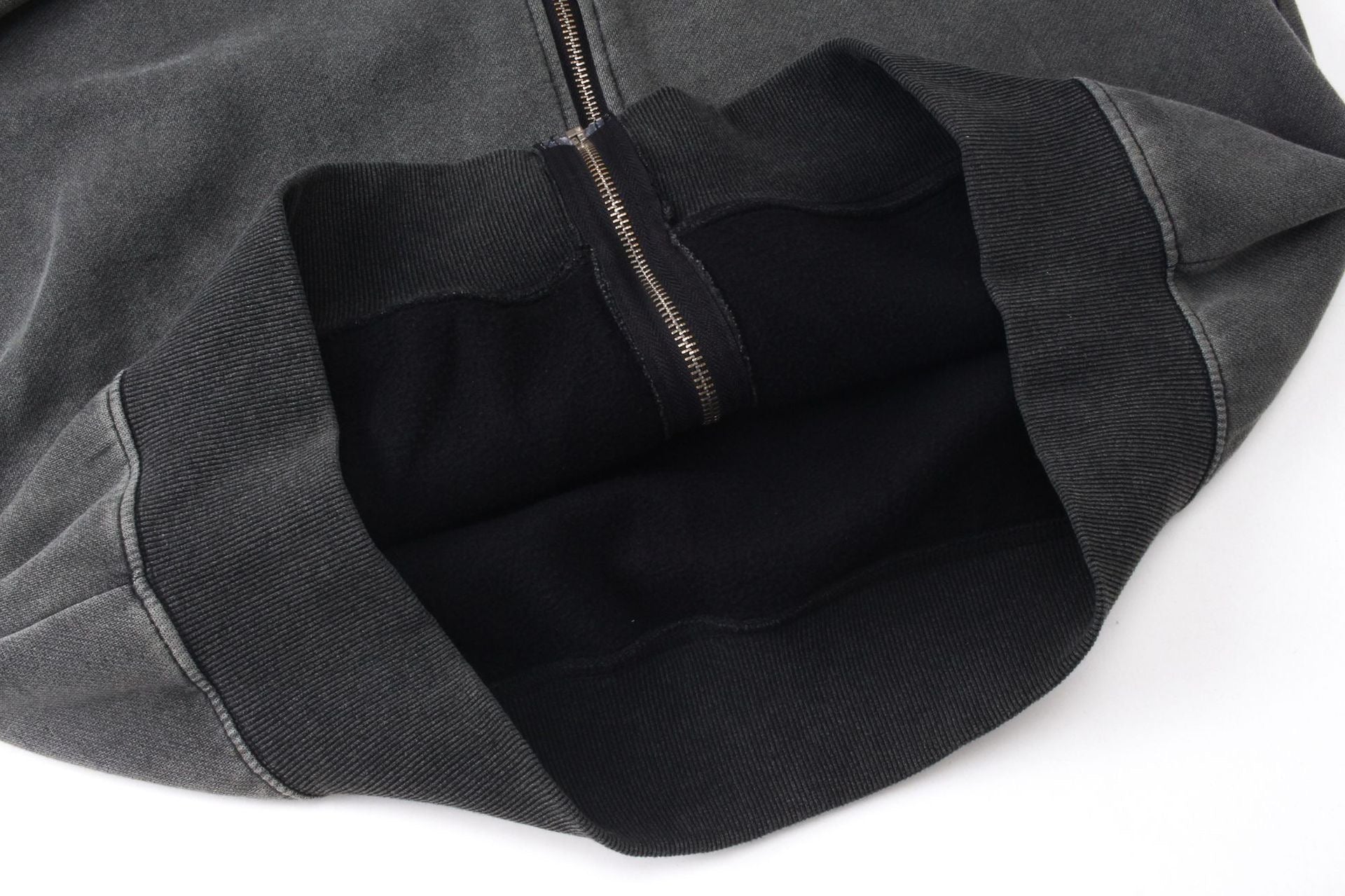 Oversized Full-Zip Balaclava Hoodie | Washed Heavyweight Cotton