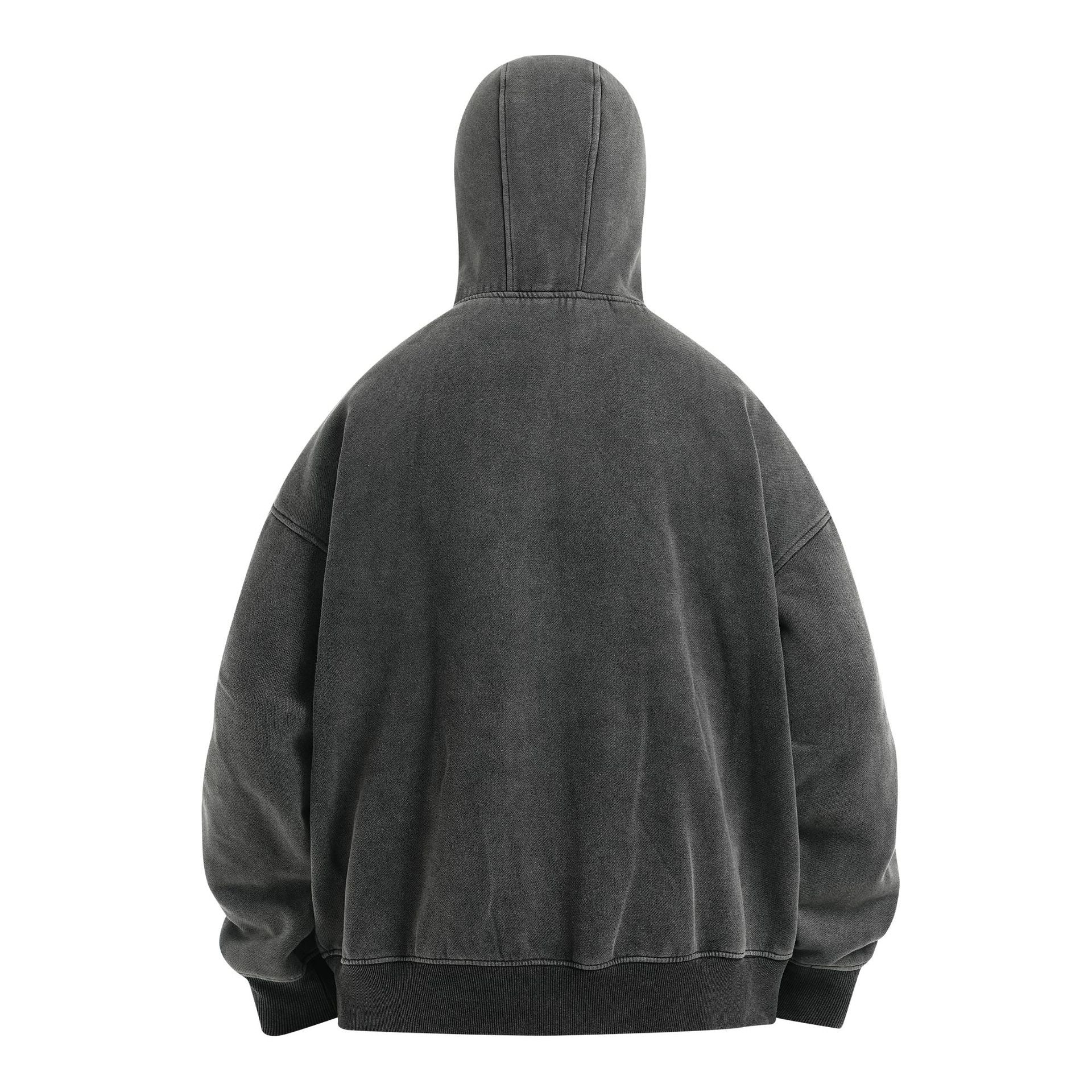 Oversized Full-Zip Balaclava Hoodie | Washed Heavyweight Cotton