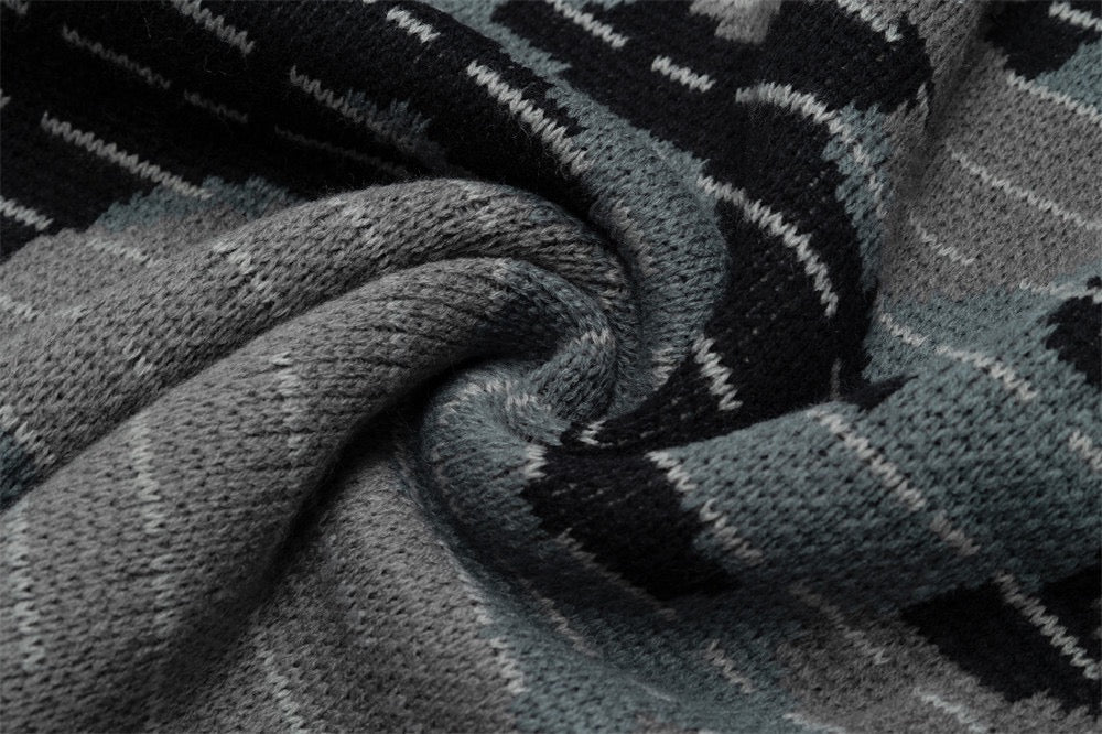 Tactical Camo Jacquard Knit Pullover Sweater | SEAKOFF
