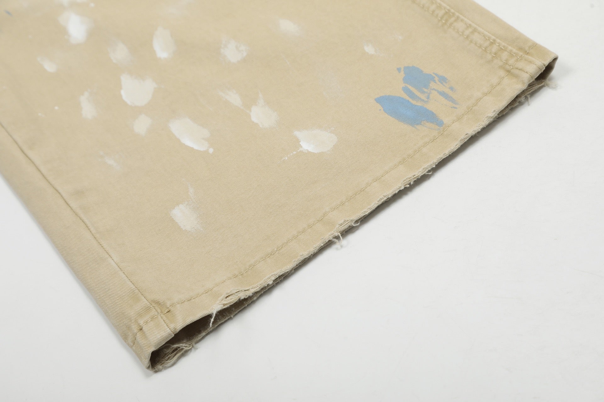 Paint Splatter Straight-Leg Pants | Khaki Streetwear Trousers