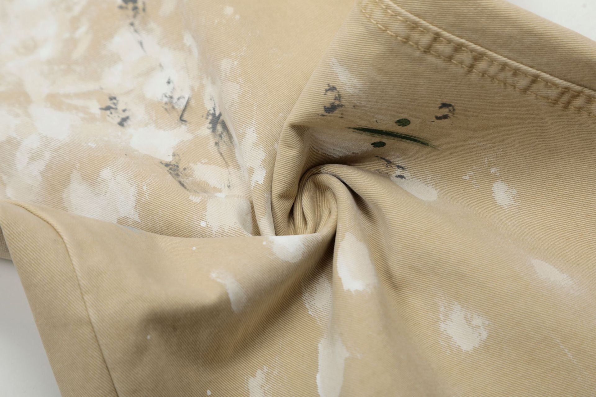 Paint Splatter Straight-Leg Pants | Khaki Streetwear Trousers