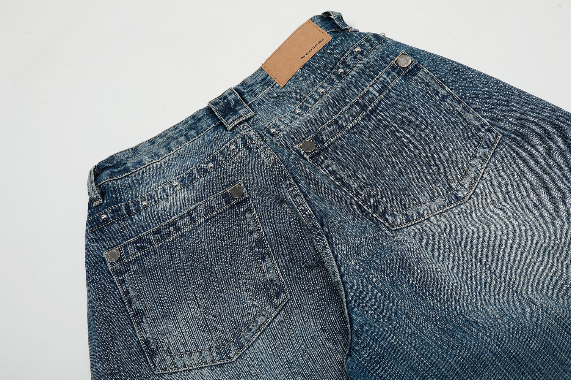Studded Vintage Wide-Leg Jeans | Streetwear Denim
