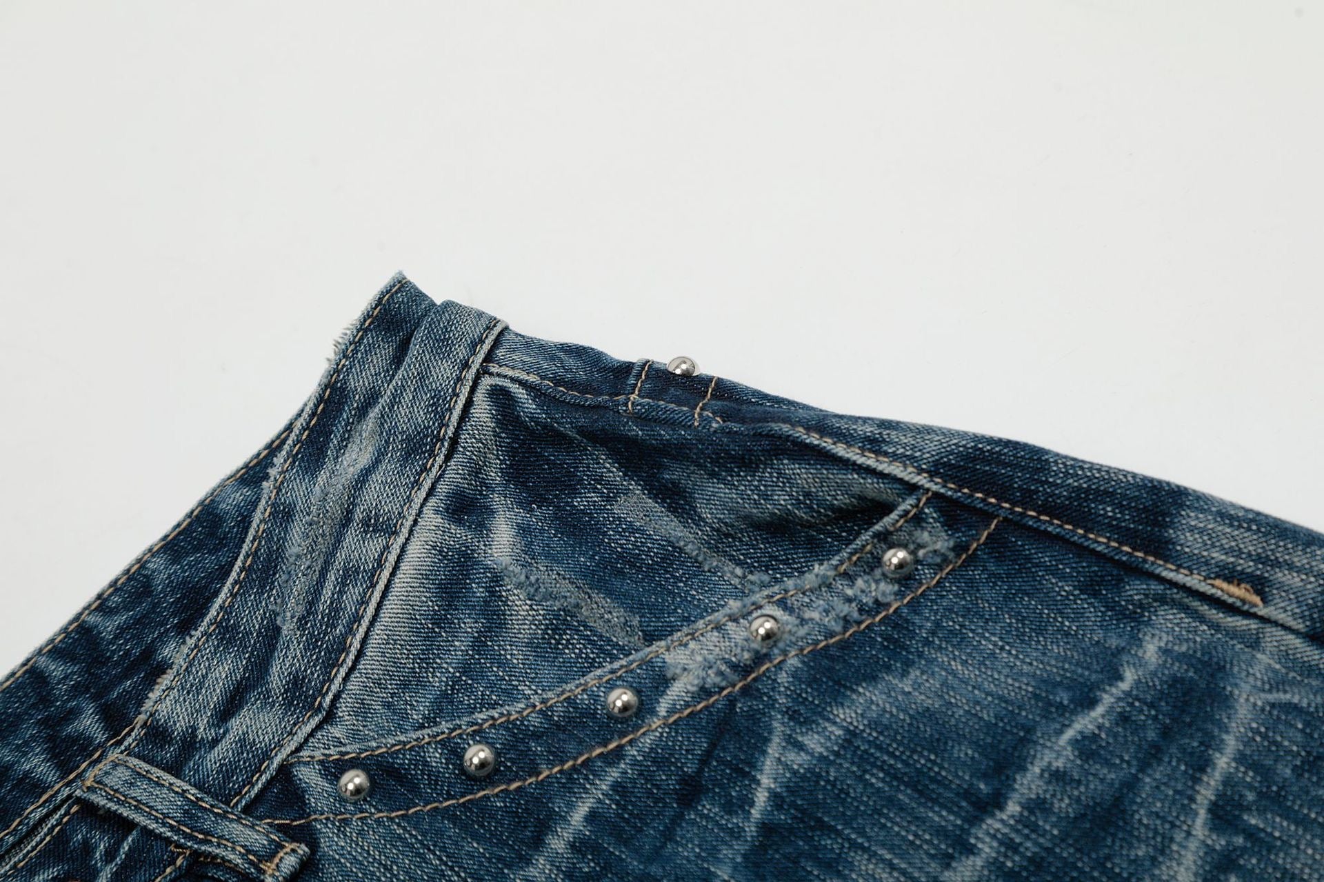 Studded Vintage Wide-Leg Jeans | Streetwear Denim