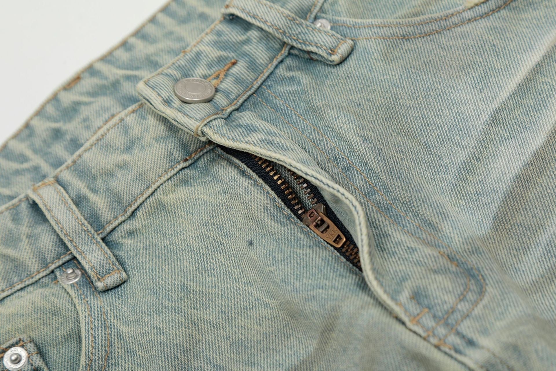 Omirad Washed Wide-Leg Barrel Jeans | Vintage Faded Denim