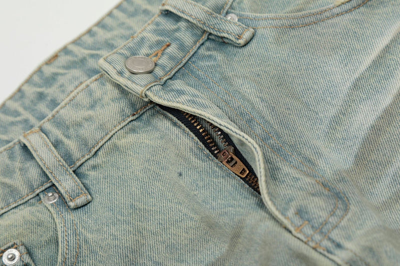 Omirad Washed Wide-Leg Barrel Jeans | Vintage Faded Denim