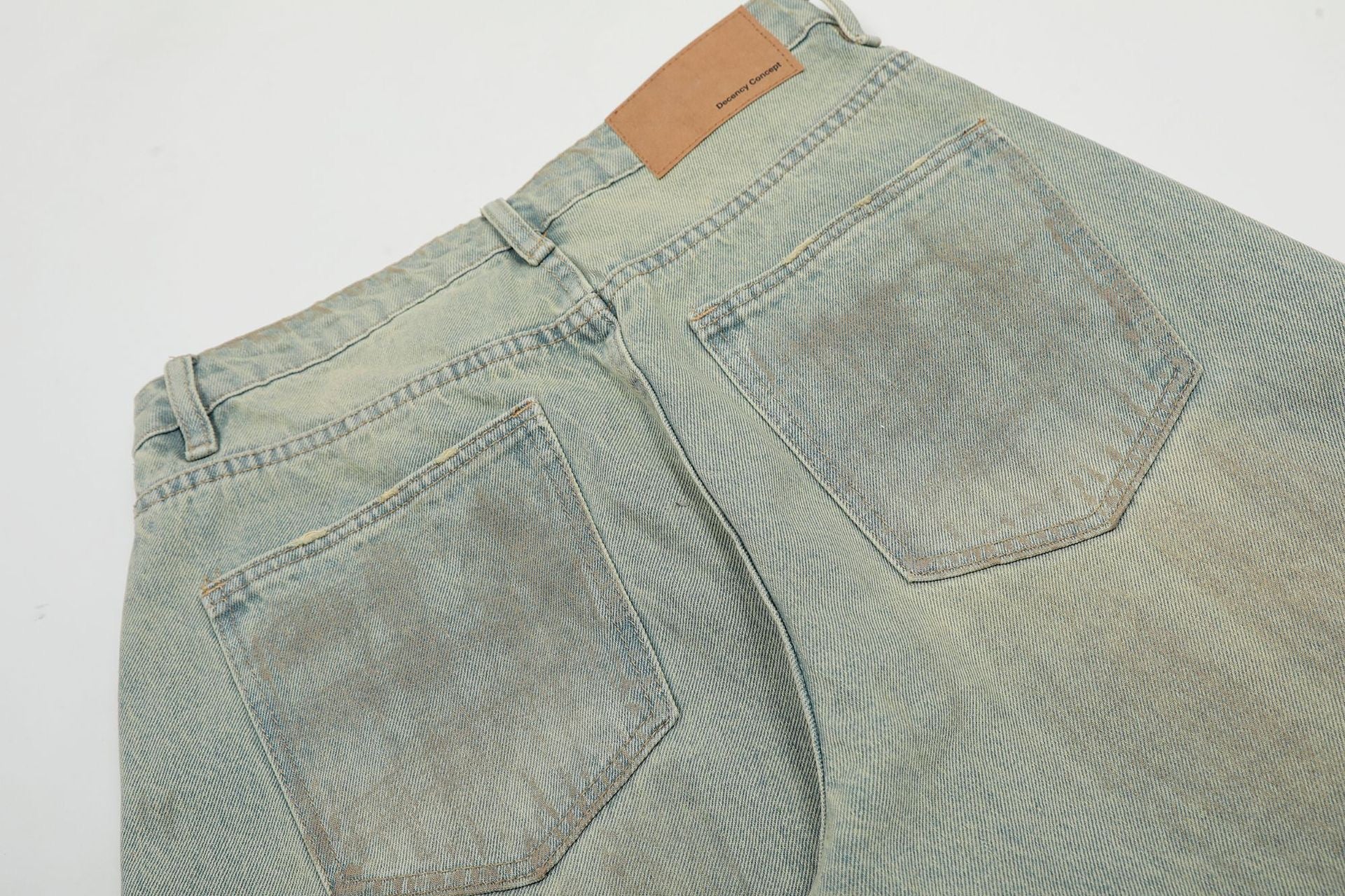 Omirad Washed Wide-Leg Barrel Jeans | Vintage Faded Denim