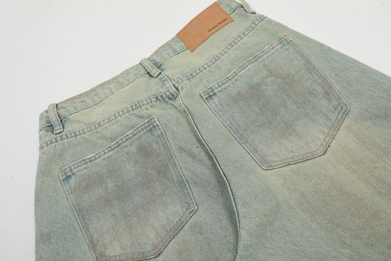 Omirad Washed Wide-Leg Barrel Jeans | Vintage Faded Denim