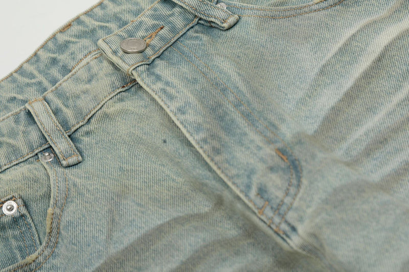 Omirad Washed Wide-Leg Barrel Jeans | Vintage Faded Denim