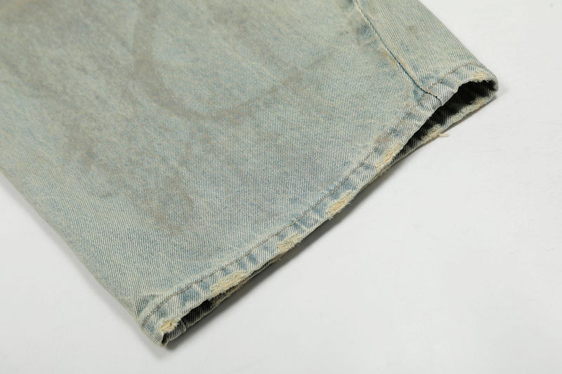 Omirad Washed Wide-Leg Barrel Jeans | Vintage Faded Denim