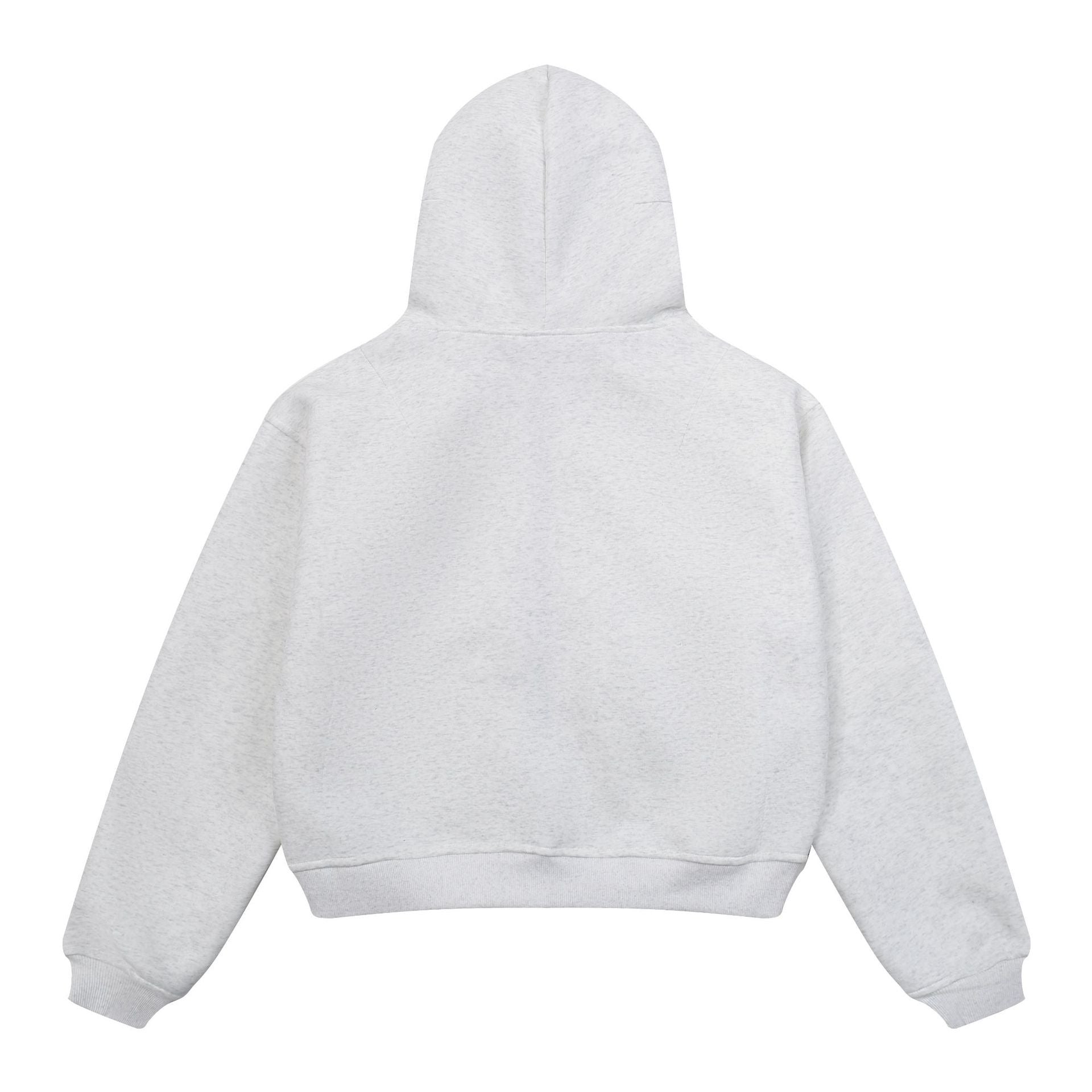 Omirad Minimal High-Neck Zip-Up Hoodie | Ash Grey Cotton