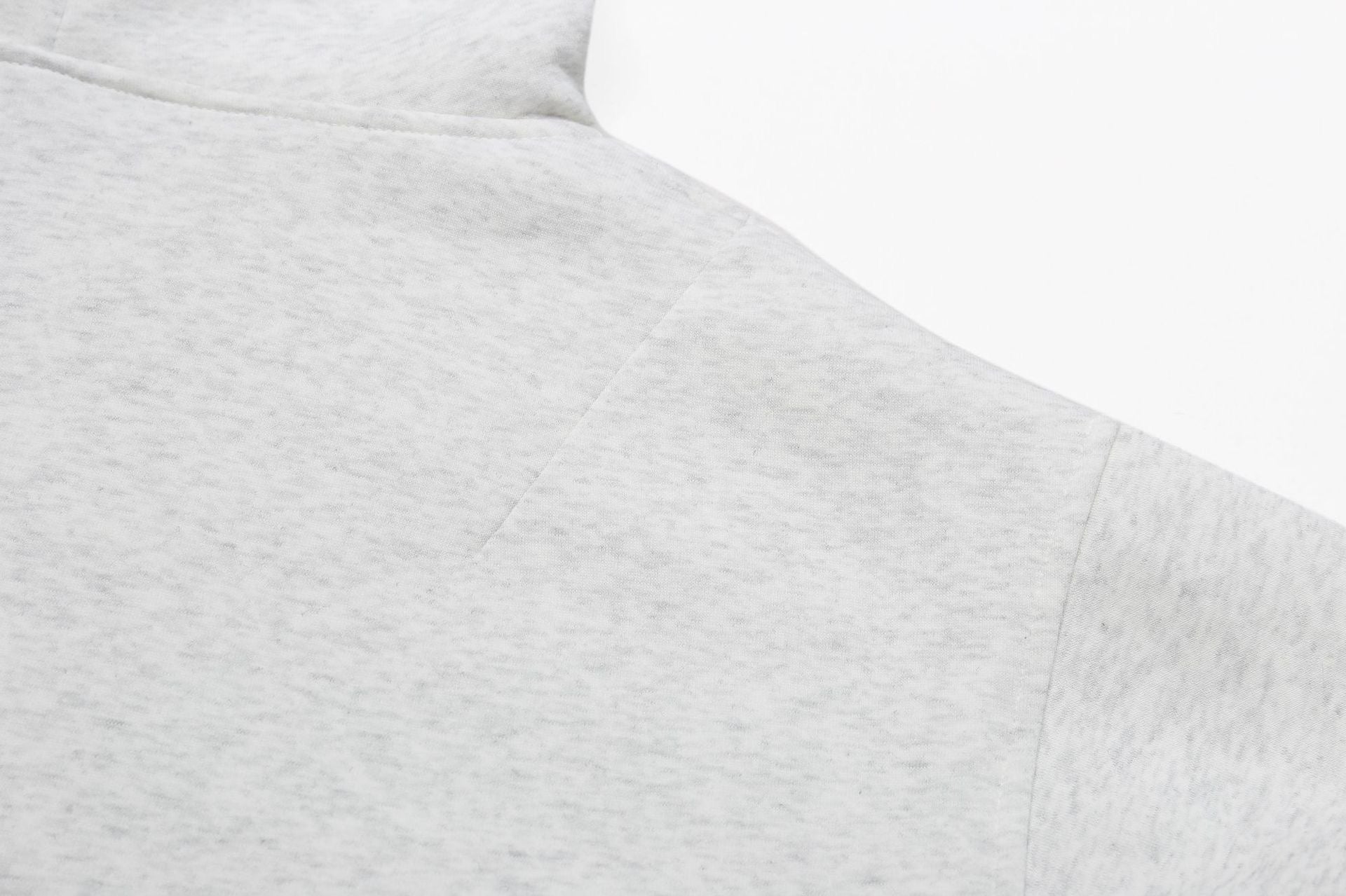 Omirad Minimal High-Neck Zip-Up Hoodie | Ash Grey Cotton