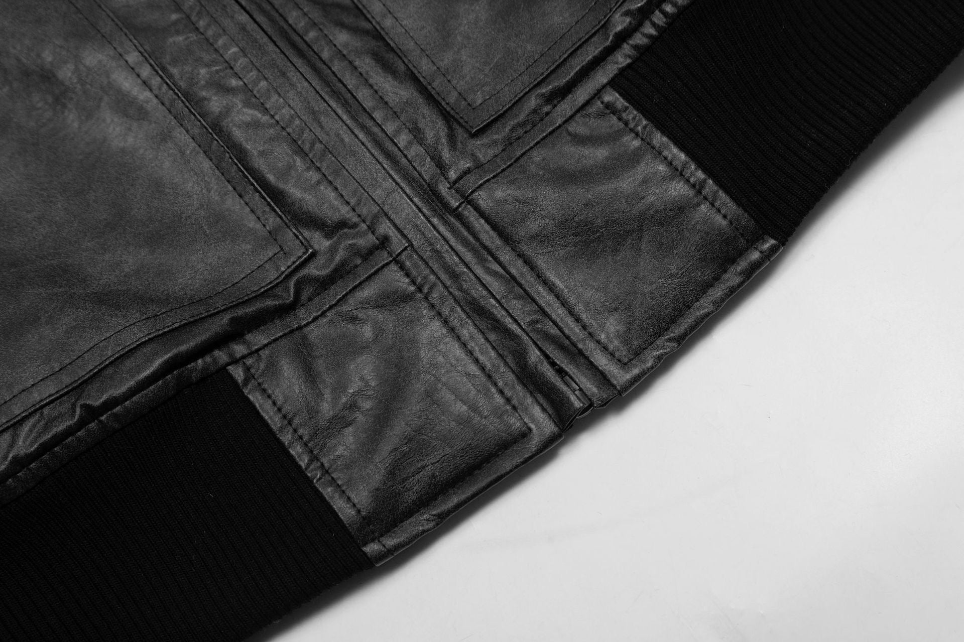 Omirad Vintage PU Leather Cropped Bomber Jacket | Streetwear