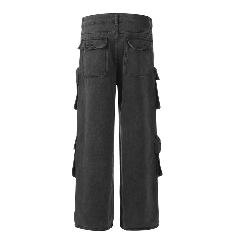 Omirad Multi-Pocket Utility Cargo Jeans | Wide-Leg Streetwear