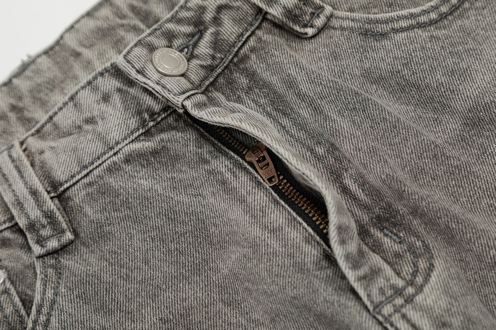 Omirad Paint-Splatter Barrel-Leg Jeans | Vintage Washed Denim