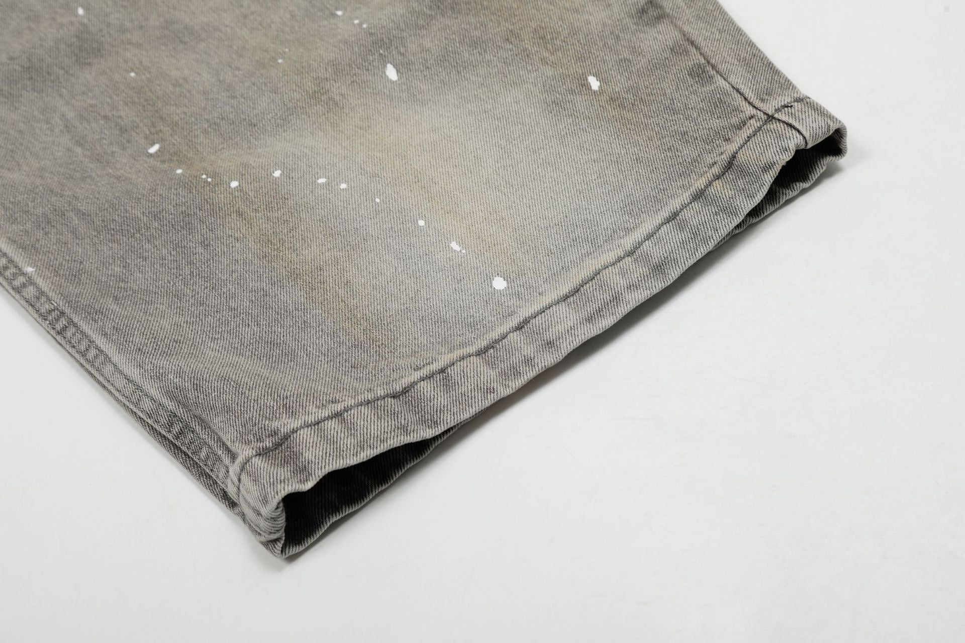 Omirad Paint-Splatter Barrel-Leg Jeans | Vintage Washed Denim