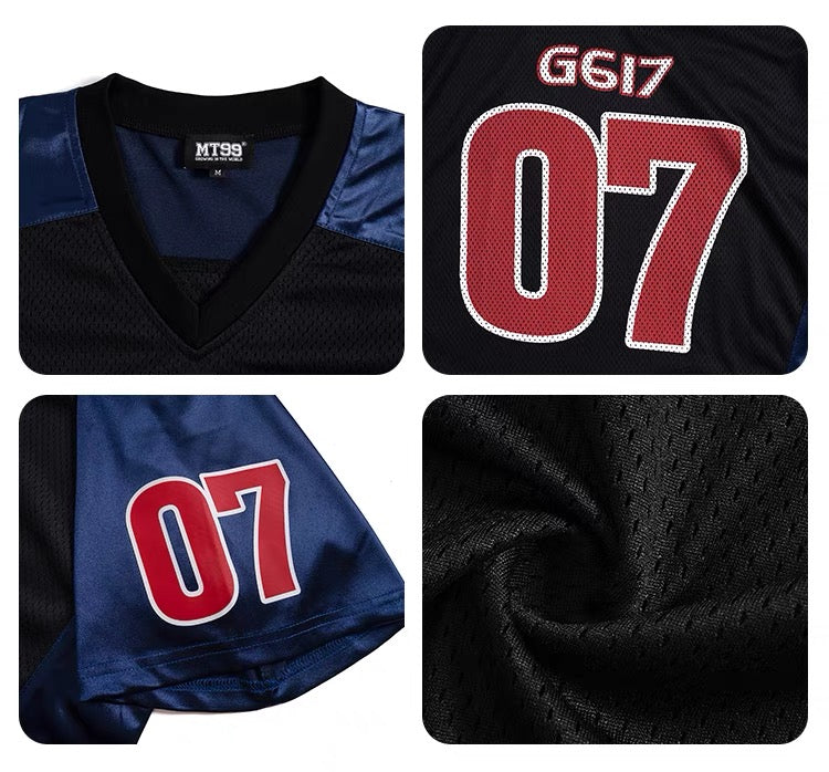 G617 Varsity Block Mesh Jersey Tee | Oversized Streetwear
