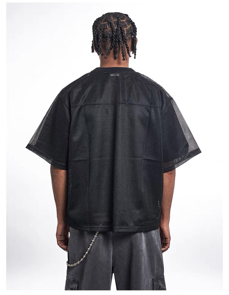 HAVEG617 Growing Mesh Jersey Tee | Varsity Graphic Street Style