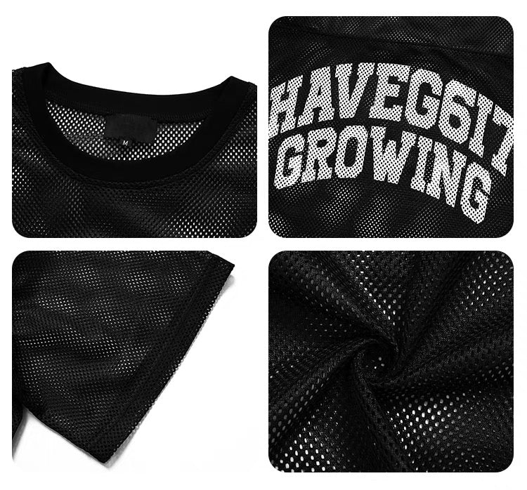HAVEG617 Growing Mesh Jersey Tee | Varsity Graphic Street Style