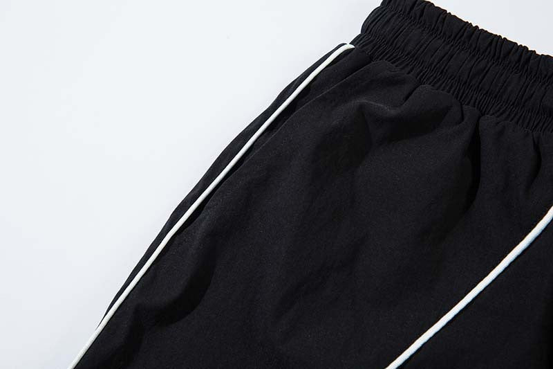 Omirad Reflective Line Track Pants | Wide-Leg Streetwear