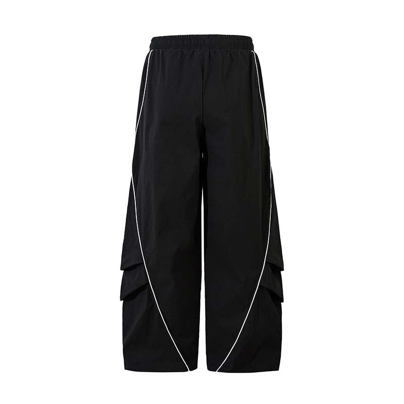 Omirad Reflective Line Track Pants | Wide-Leg Streetwear