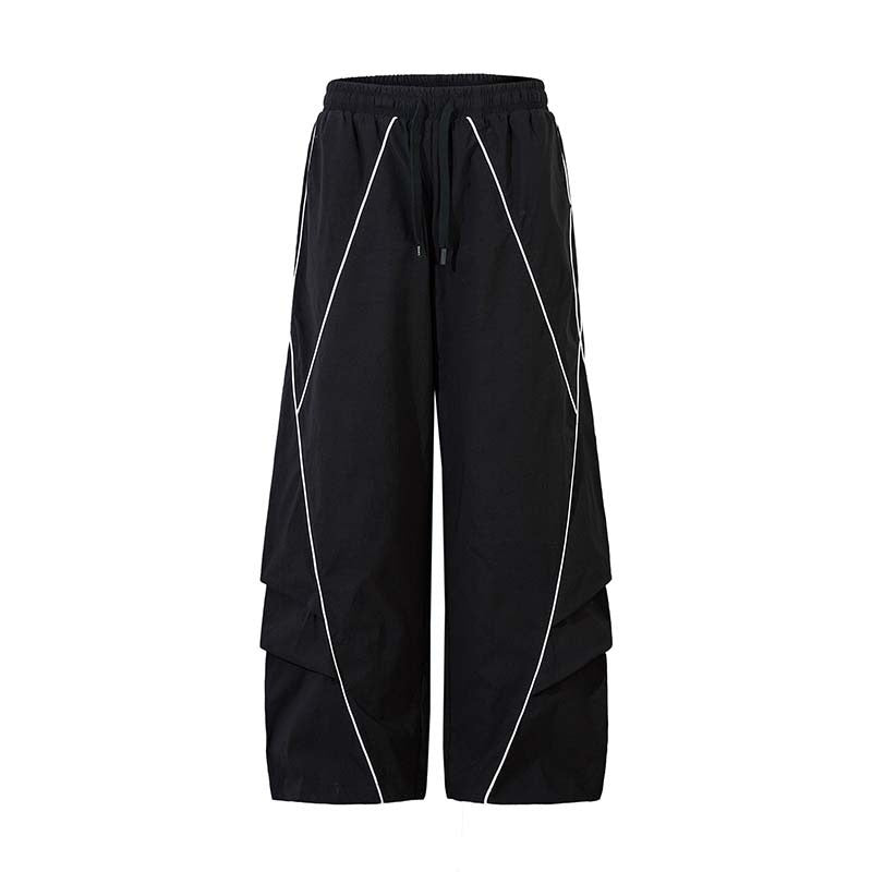 Omirad Reflective Line Track Pants | Wide-Leg Streetwear