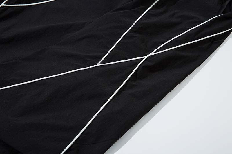 Omirad Reflective Line Track Pants | Wide-Leg Streetwear