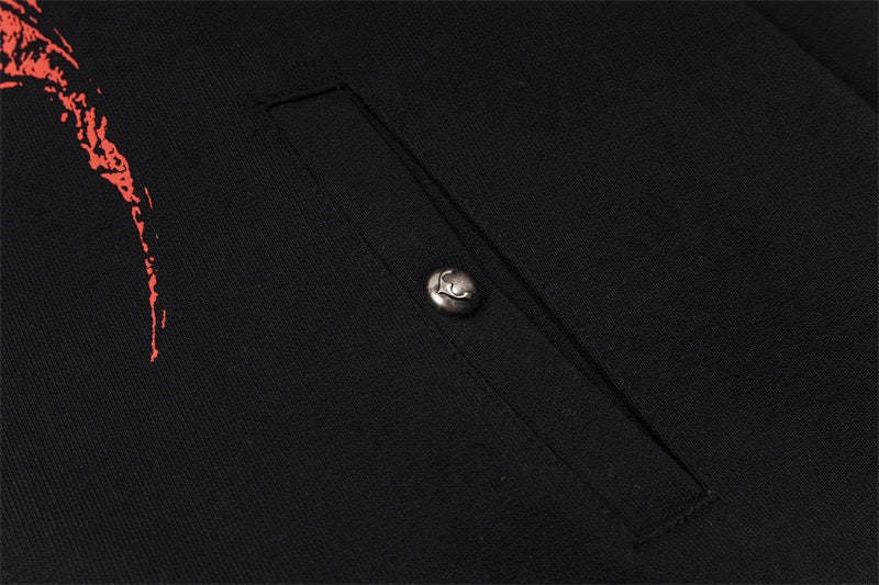 Omirad Gothic Dragon Graphic Zip-Up Hoodie | Dark Streetwear