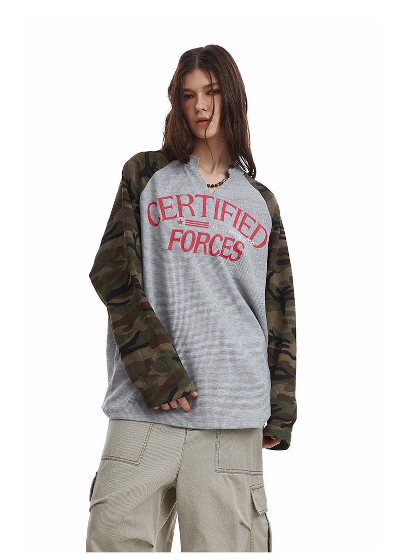 Certified Forces Camo Raglan Long-Sleeve Thermal Tee