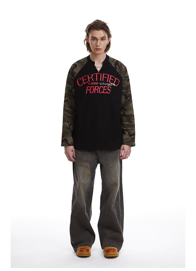 Certified Forces Camo Raglan Long-Sleeve Thermal Tee