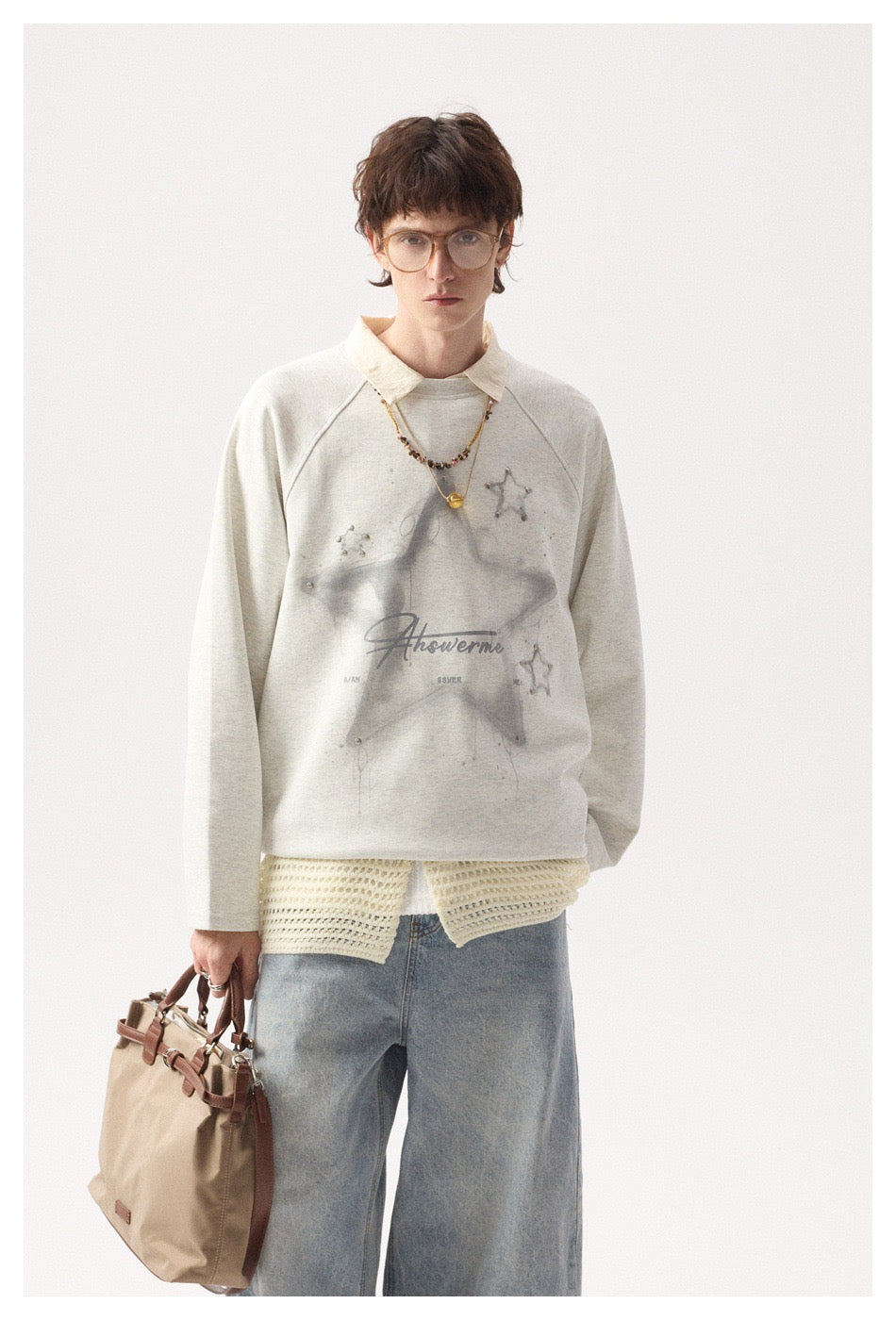 Cosmic Star Graphic Long Sleeve Tee | Streetwear Sweatshirt