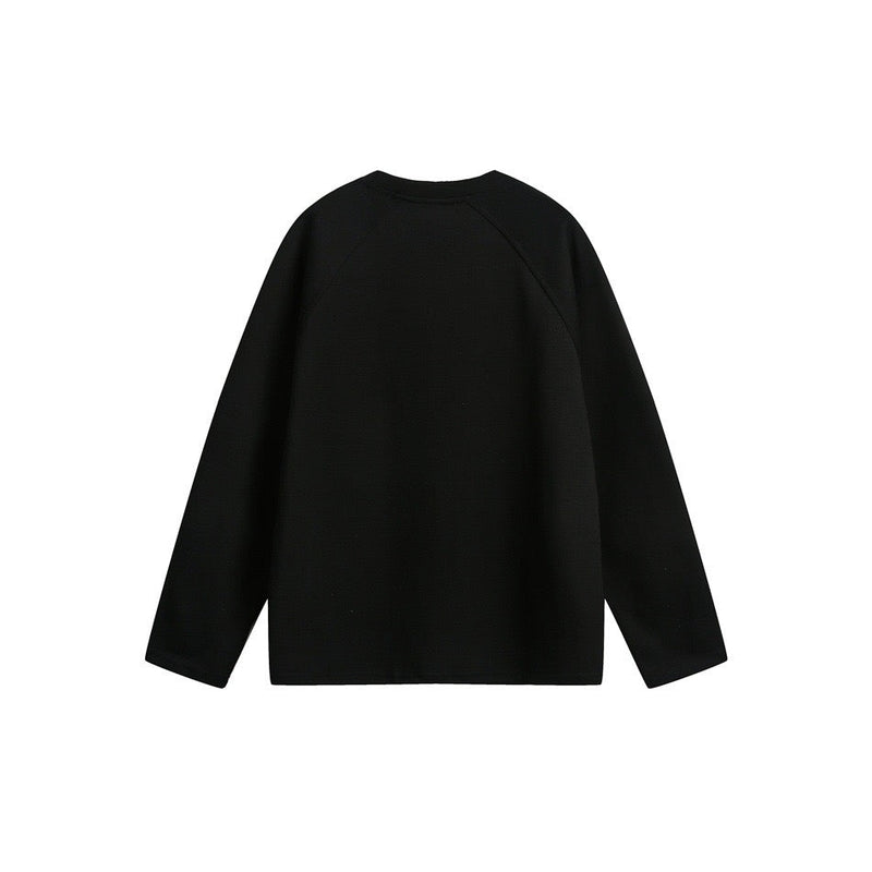 Plain black back view of the long sleeve tee