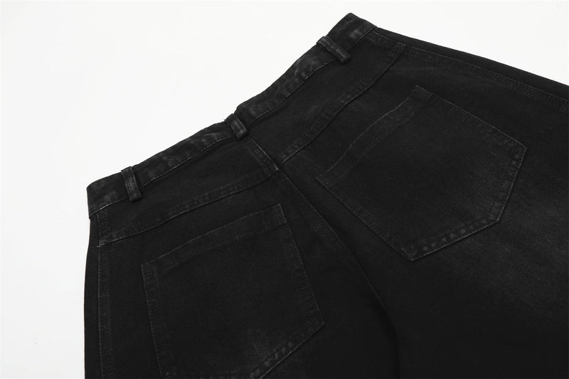 Omirad Wide-Leg Curved Panel Jeans | Stripe Detail