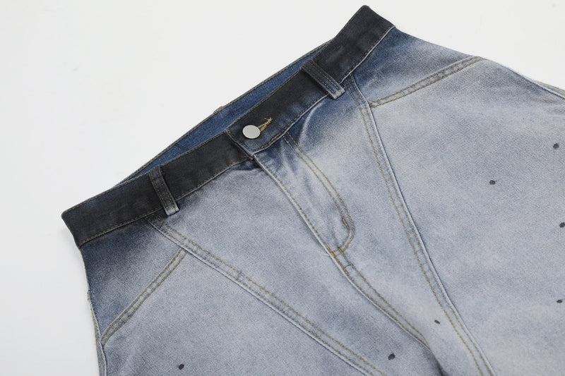 Gradient Wash Wide-Leg Denim Pants | Streetwear Jeans