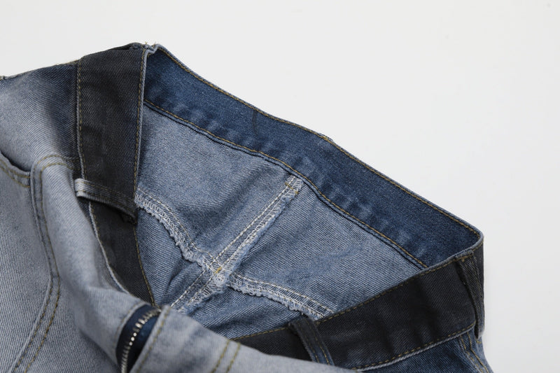 Gradient Wash Wide-Leg Denim Pants | Streetwear Jeans