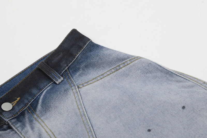 Gradient Wash Wide-Leg Denim Pants | Streetwear Jeans