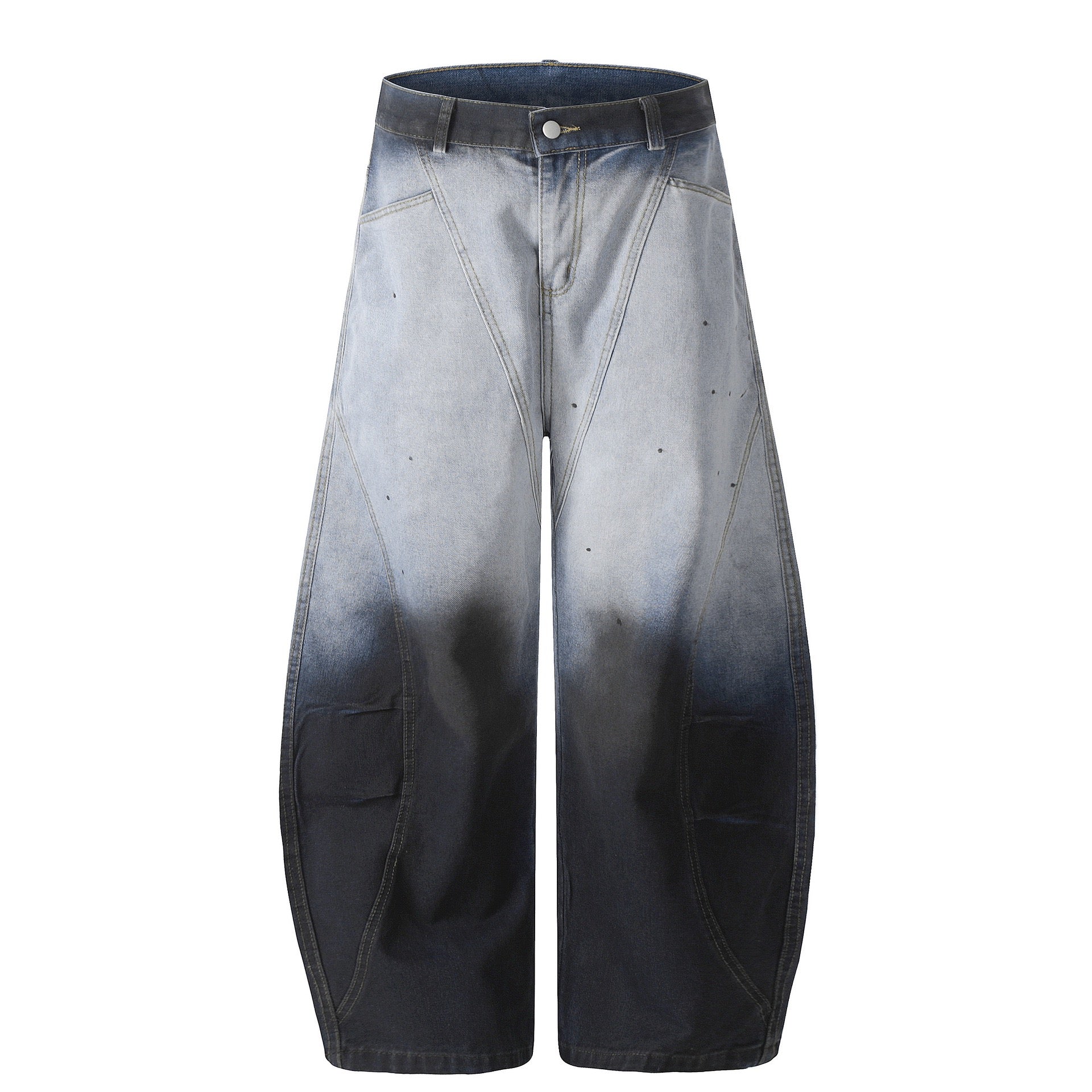 Gradient Wash Wide-Leg Denim Pants | Streetwear Jeans