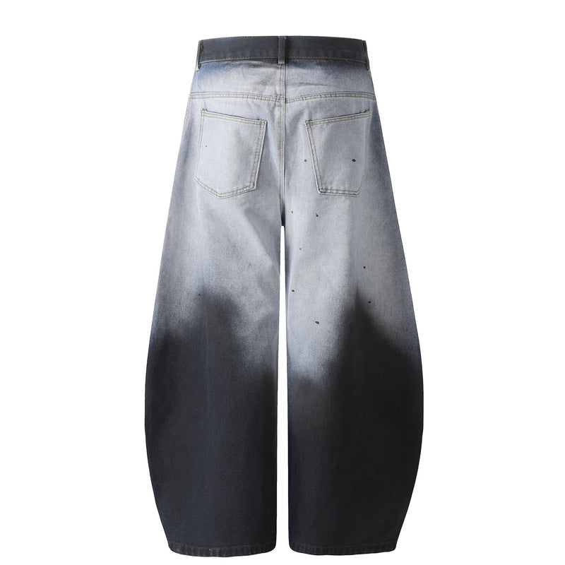 Gradient Wash Wide-Leg Denim Pants | Streetwear Jeans