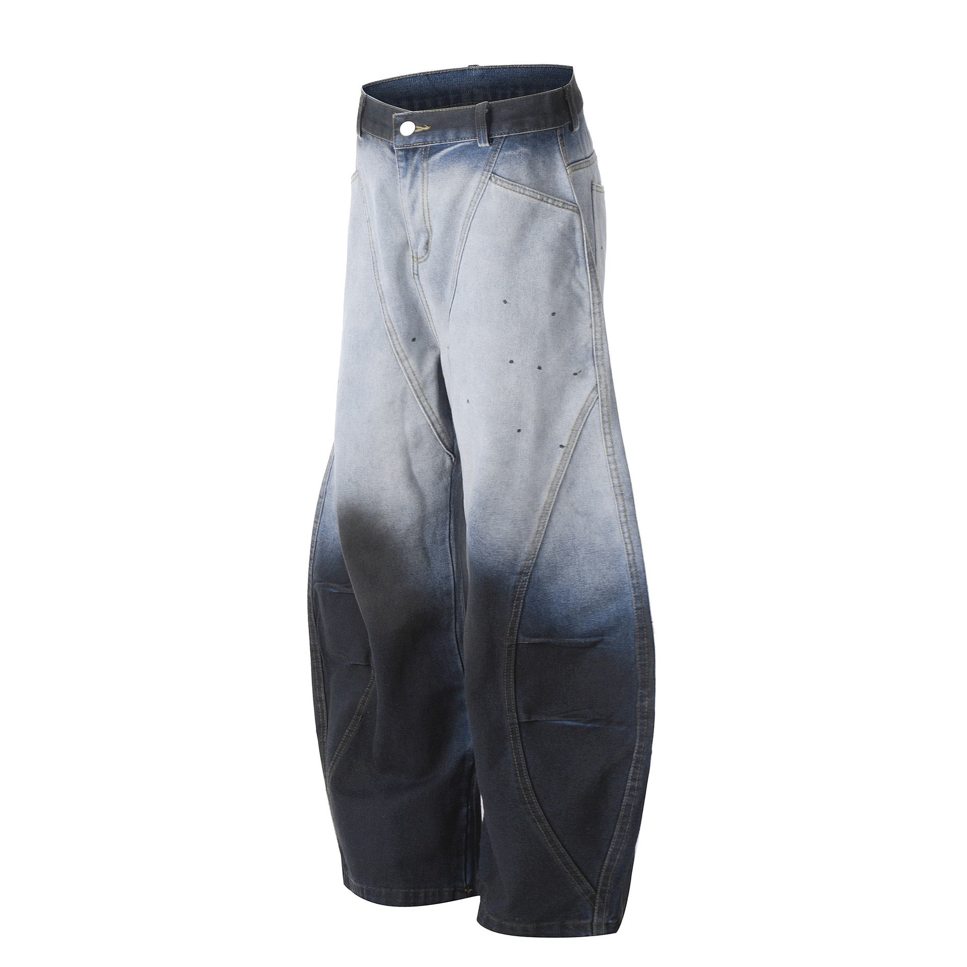 Gradient Wash Wide-Leg Denim Pants | Streetwear Jeans