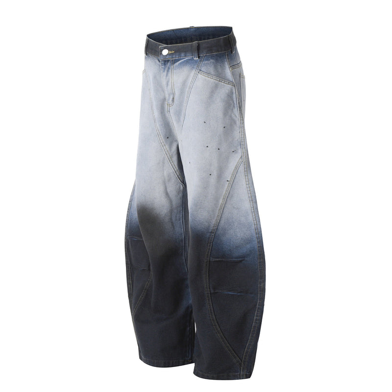 Gradient Wash Wide-Leg Denim Pants | Streetwear Jeans