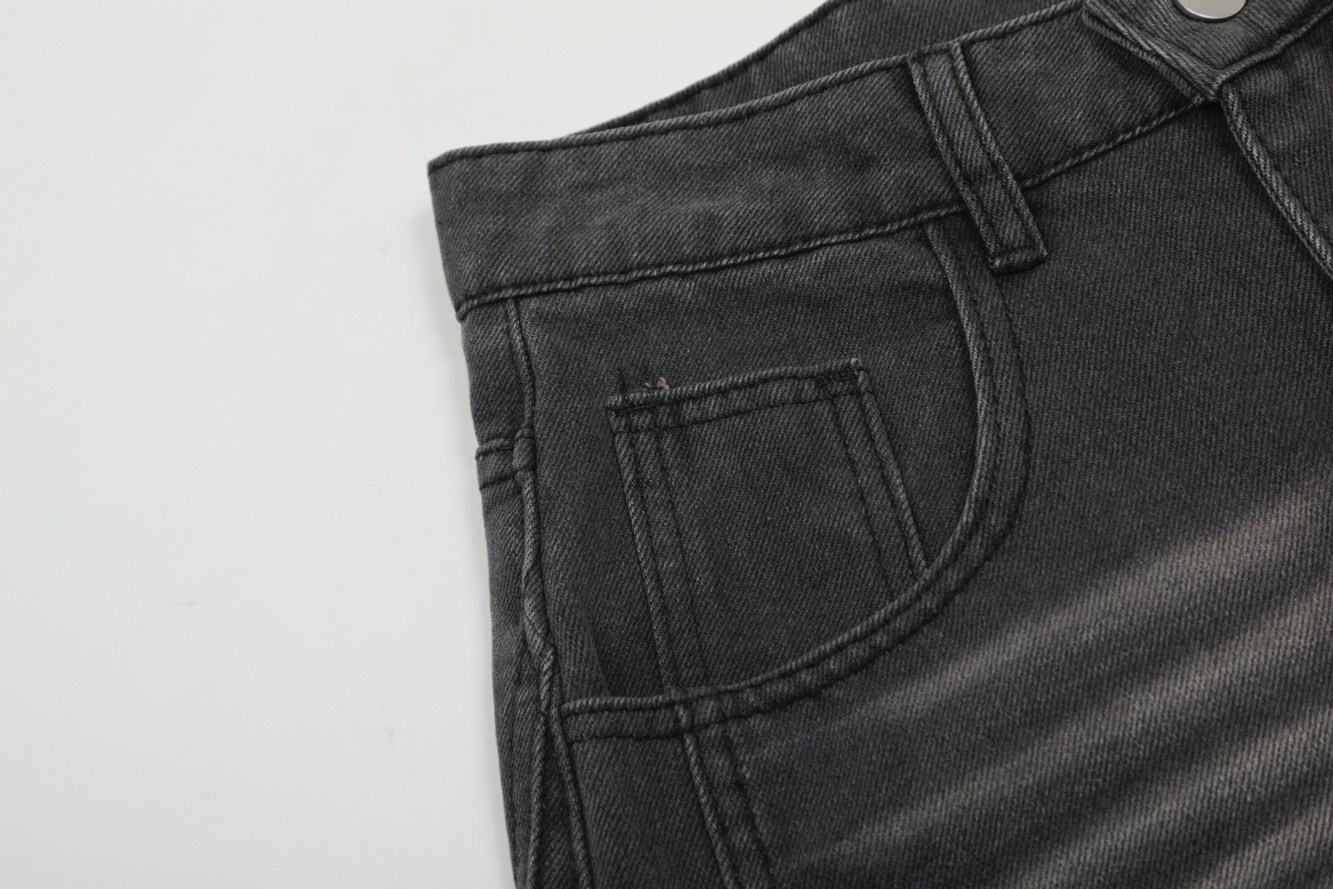 Paint-Splatter Curved Wide-Leg Jeans | Balloon Denim
