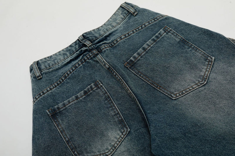 Vintage Washed Wide-Leg Balloon Denim Jeans | Streetwear