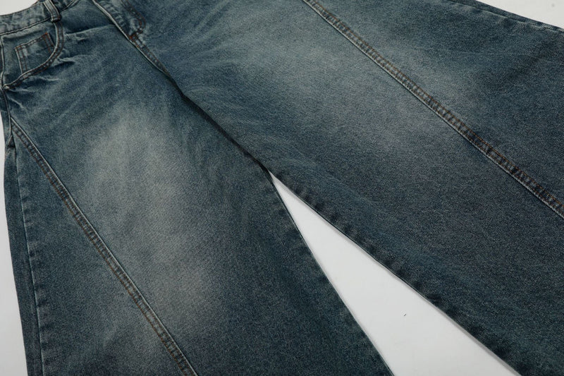 Vintage Washed Wide-Leg Balloon Denim Jeans | Streetwear