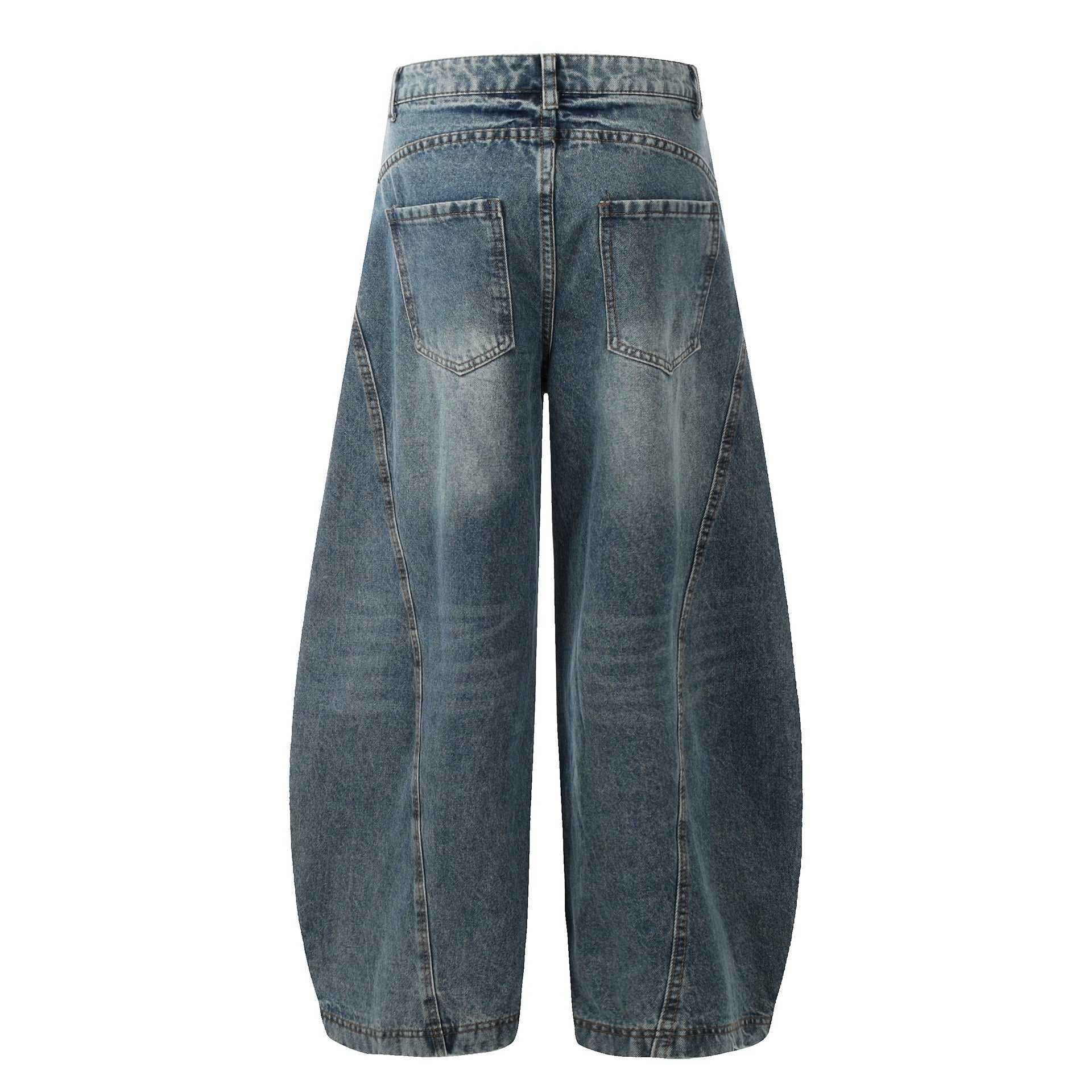 Vintage Washed Wide-Leg Balloon Denim Jeans | Streetwear