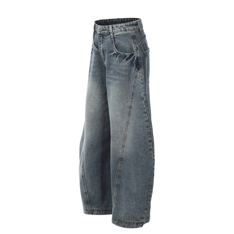 Vintage Washed Wide-Leg Balloon Denim Jeans | Streetwear
